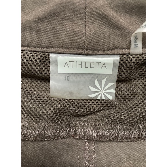 Athleta Nylon Hiking Commuter Capri Pants Long Shorts Brown Women's Size 10 - Picture 6 of 7